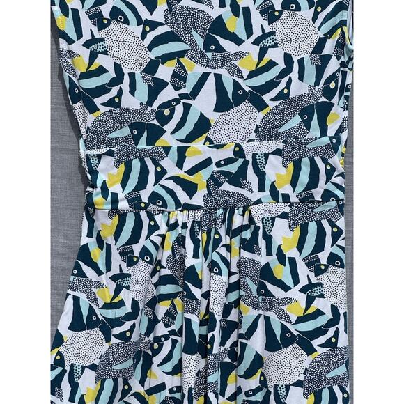 Lands End Woman's Fish Print Stretch Faux Wrap Twist Front Dress NWOT Size S 🐟 - Picture 7 of 9